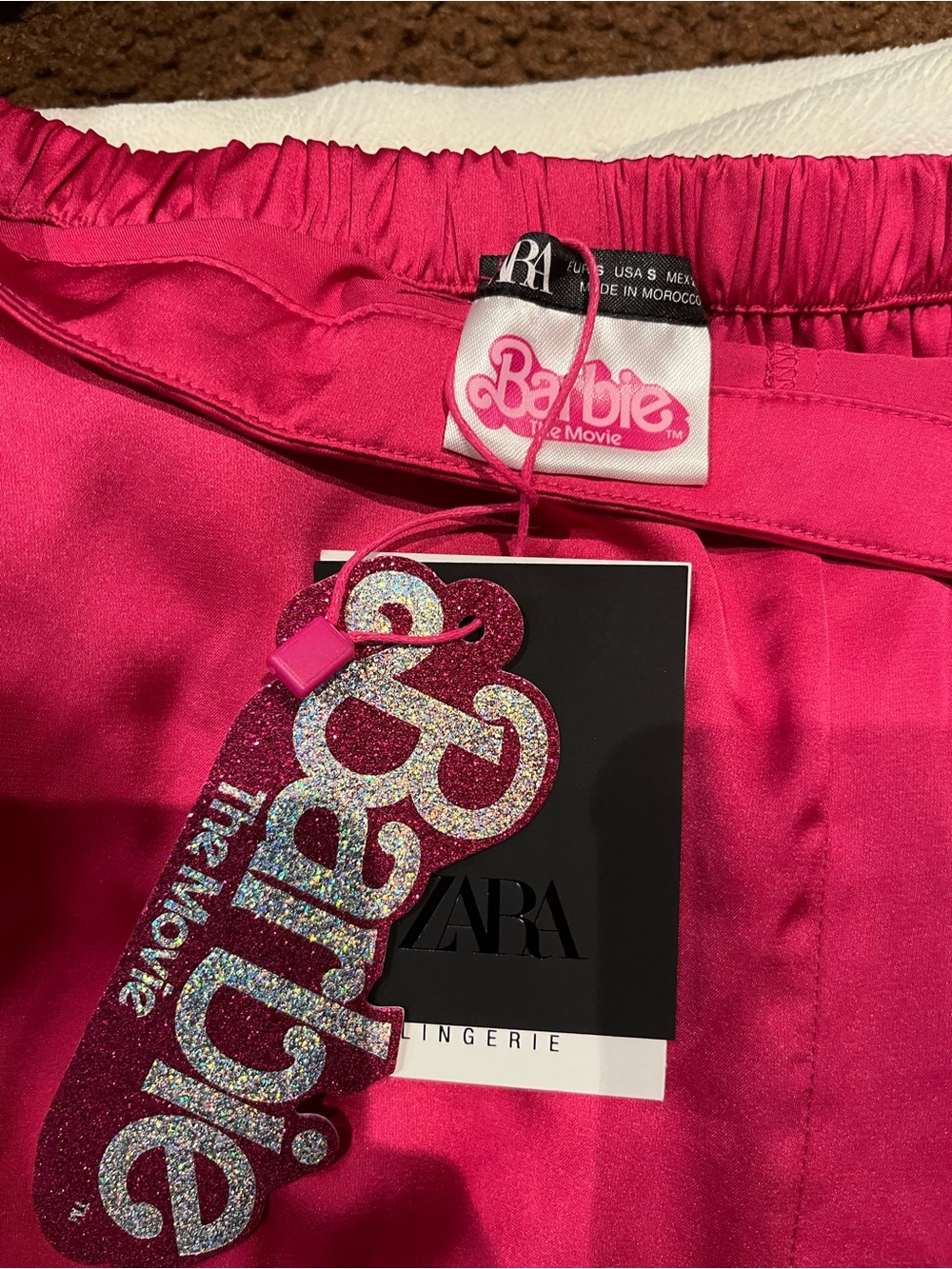 Zara Barbie Wide-Leg Satin Pants - Picture 2 of 2